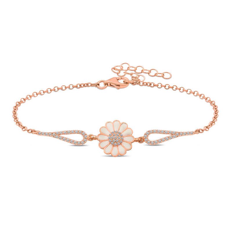 Silver Rose Daisy Women's Bracelet