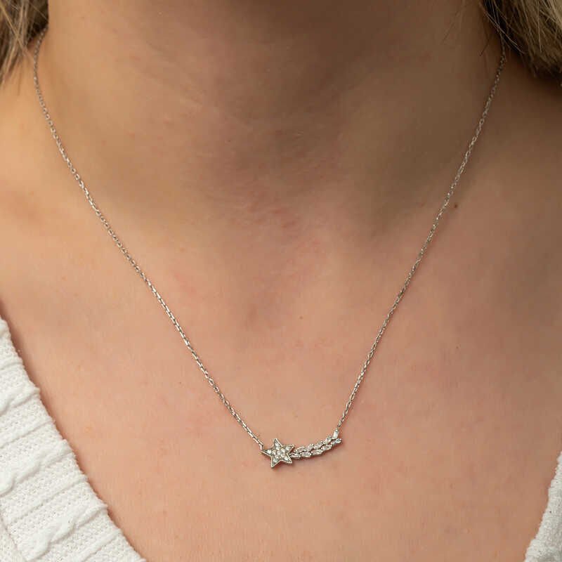 Silver Shooting Star Women's Necklace