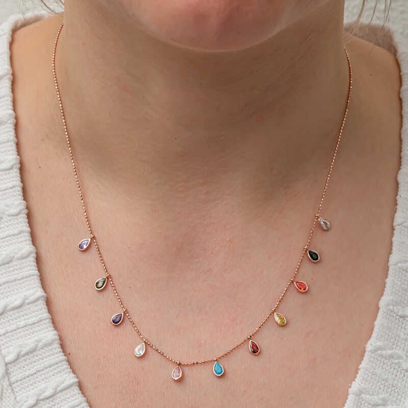 Silver Color Drop Stone Lucky Women's Necklace