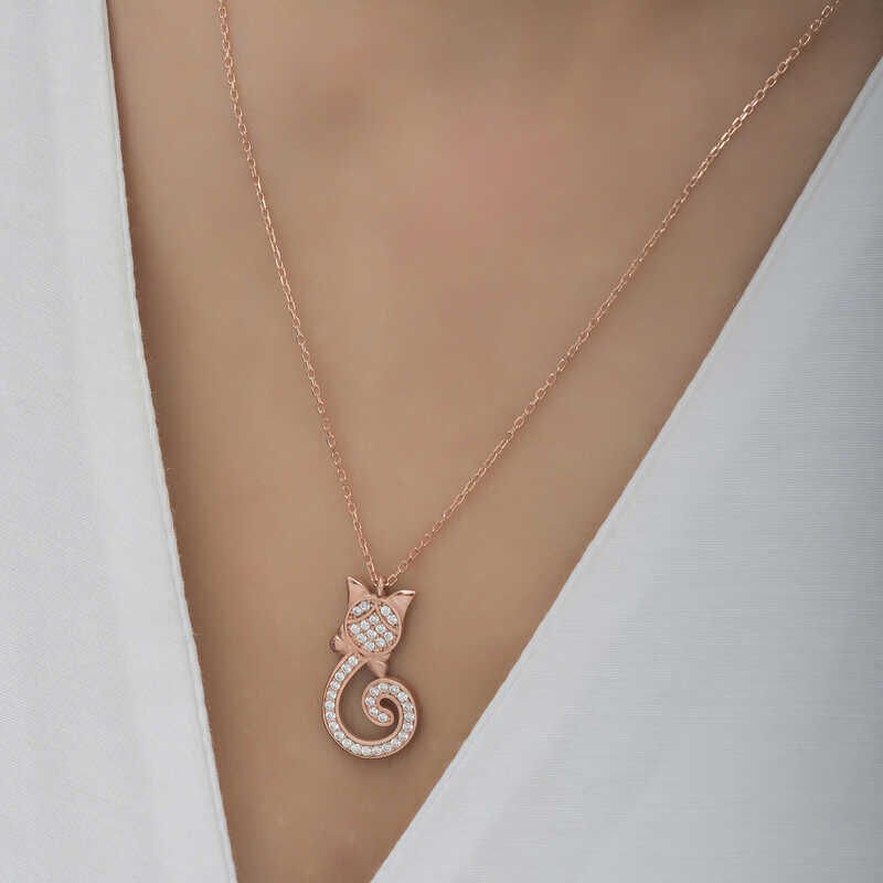 Silver Rose Catwoman Necklace