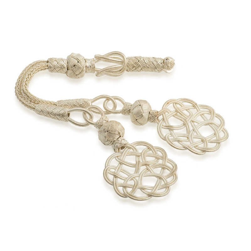 Silver Trabzon Knitting Double Headed Kazaz Tassel