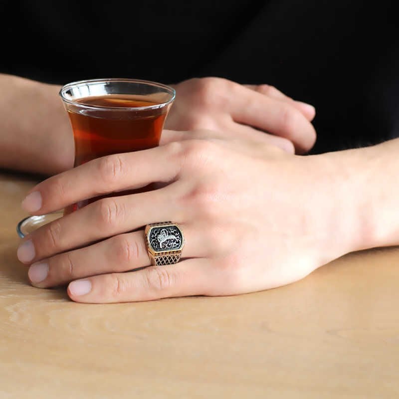 Silver Tughra Men's Ring