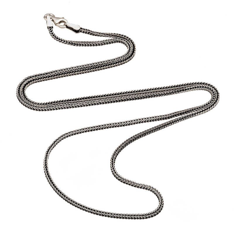 Cadena de cola de zorro de plata de 2 mm y 60 cm