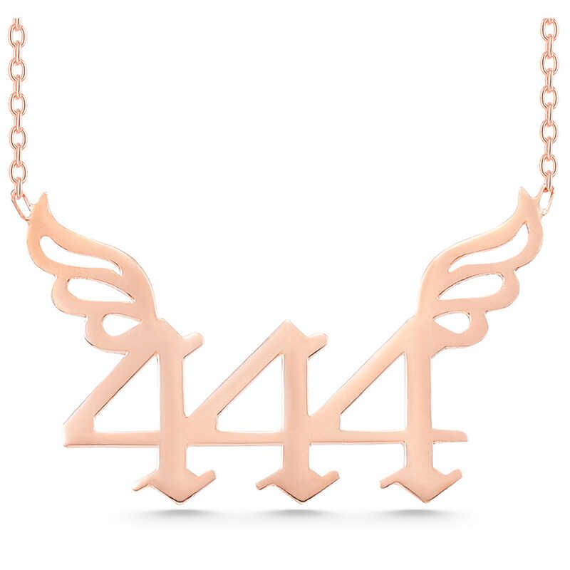 Silver Rose 444 Angel Number Women's Necklace