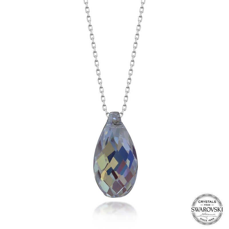 Swarovski Crystal Stone Drop Cut Silver Women's Necklace