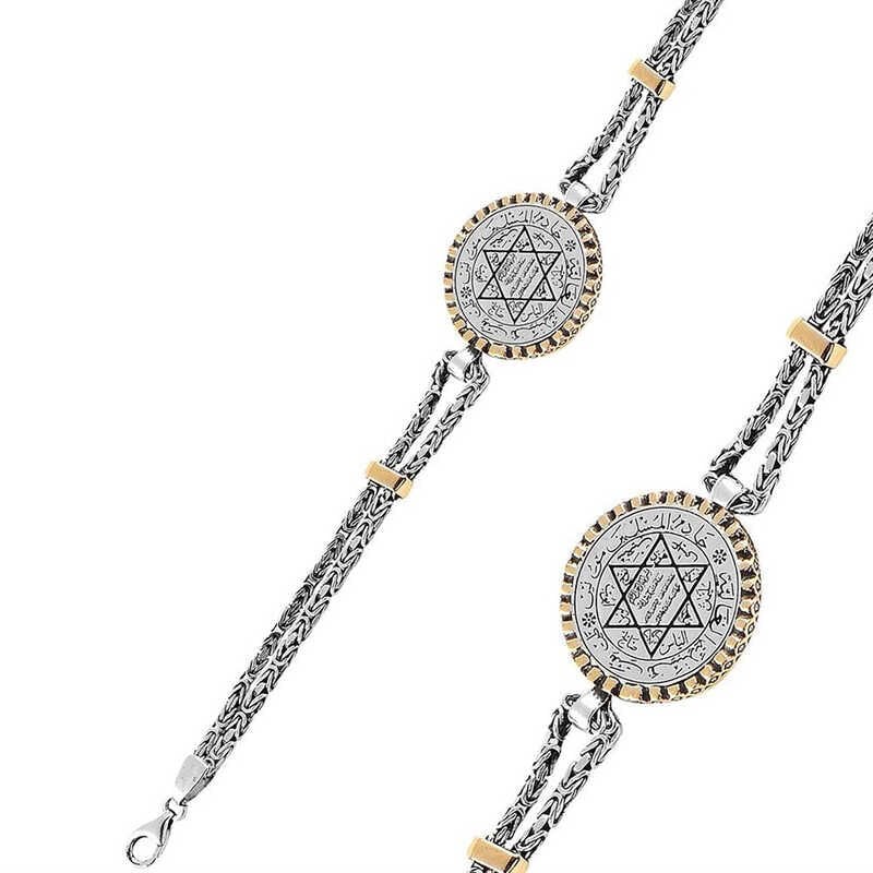 Silver Solomon Seal Men's Bracelet