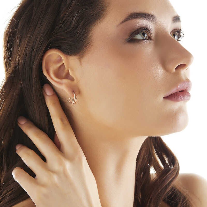 Silver Rose Knot Women's Earrings