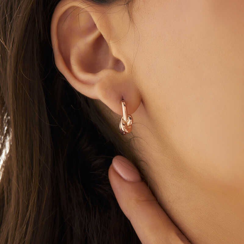 Silver Rose Knot Women's Earrings