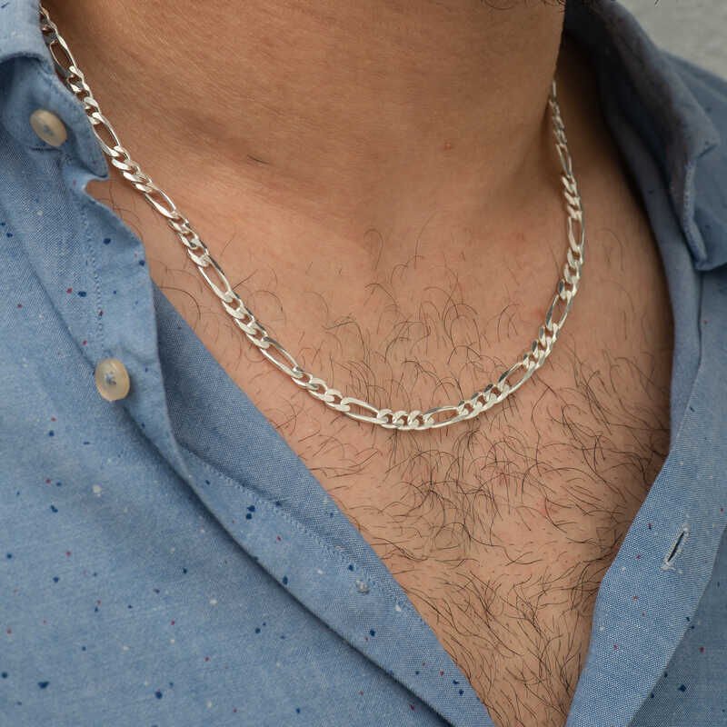5.65 mm Silver Figaro Chain - 160 micron