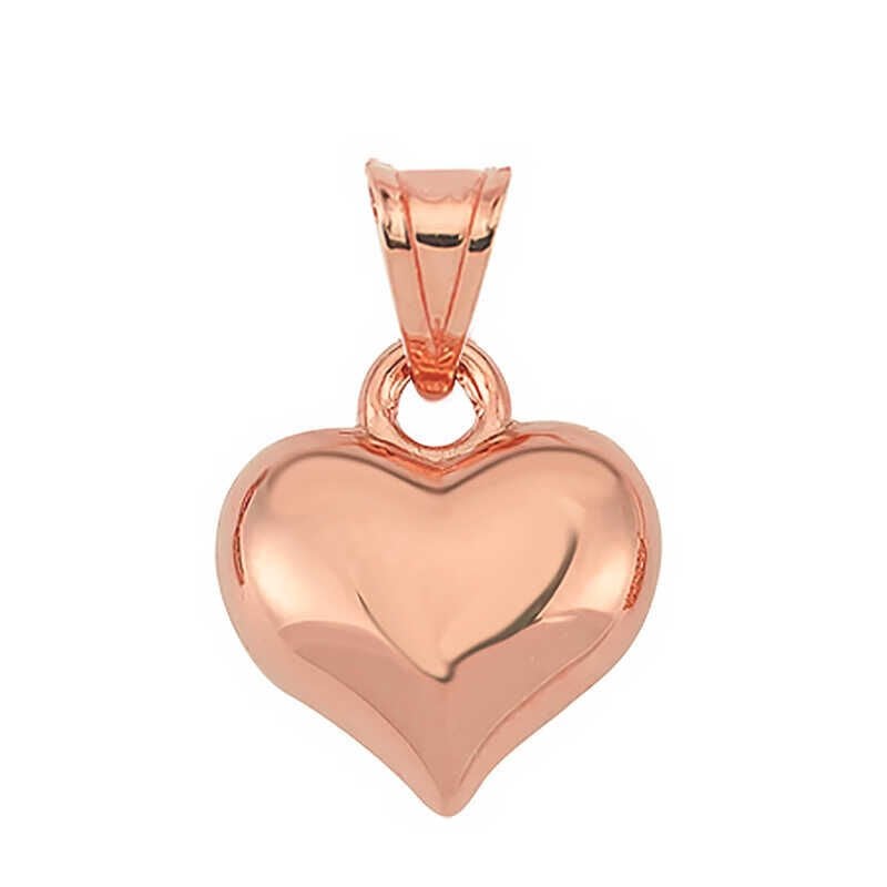 Silver Small 3D Rose Heart Women's Pendant