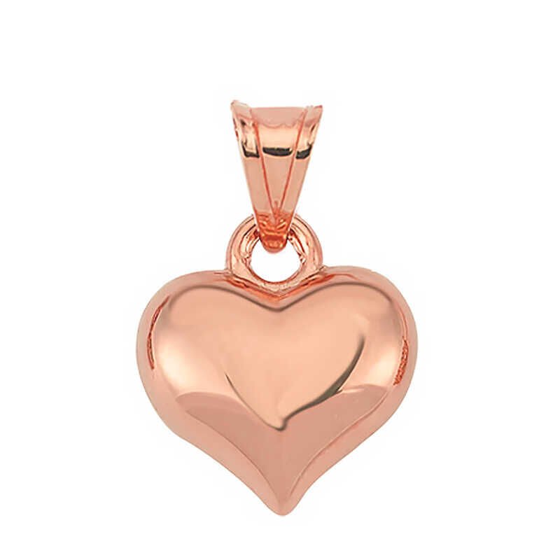 Silver 3D Rose Heart Women's Necklace