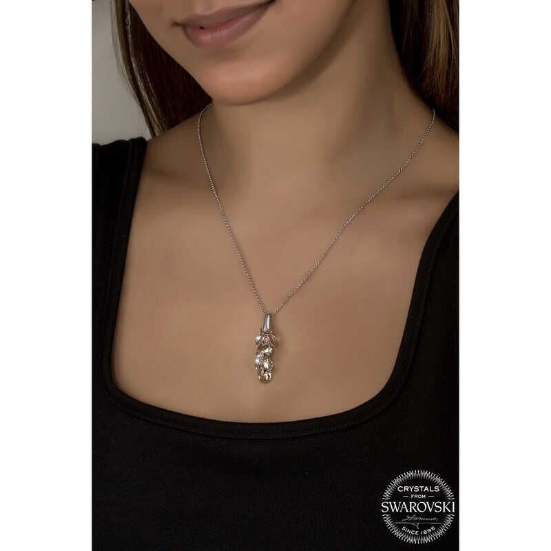 Swarovski Crystal Stone Necklace Silver Women's Necklace