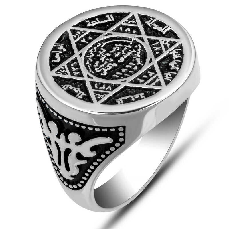 Silver Solomon Seal Men's Ring