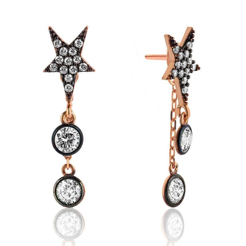 Silver Pole Star Earrings