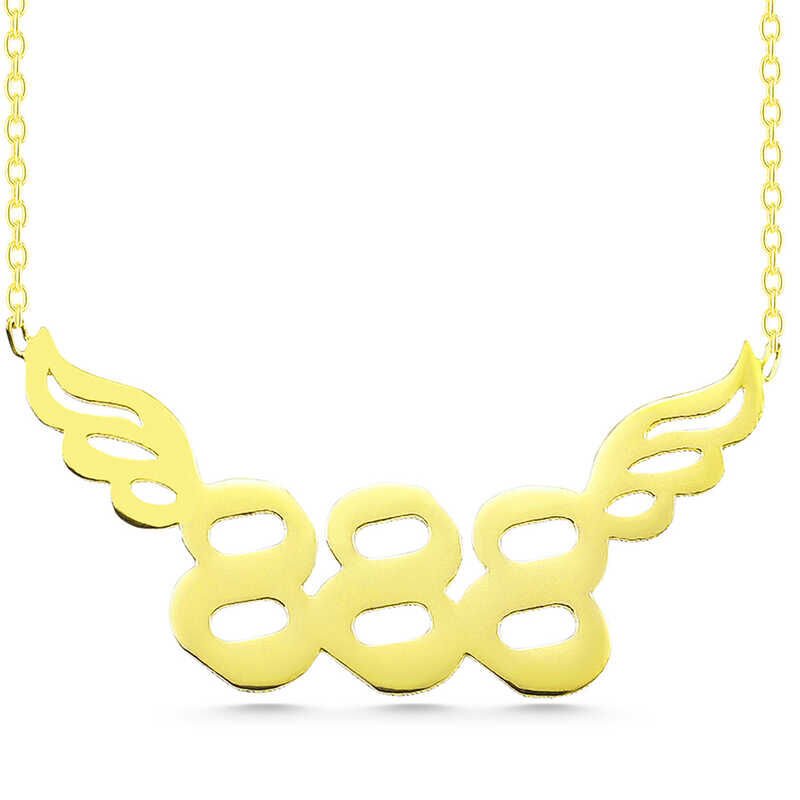 Silver Gold 888 Angel Number Women's Necklace