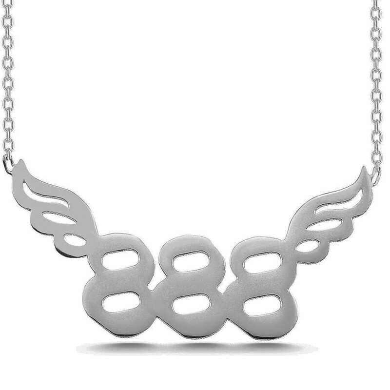 Silver 888 Angel Number Women's Necklace