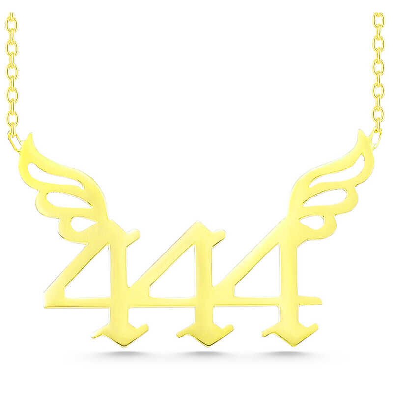 Silver Gold 444 Angel Number Women's Necklace