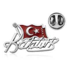 Silver Turkish Flag Badge Signed by Kemal Atatürk