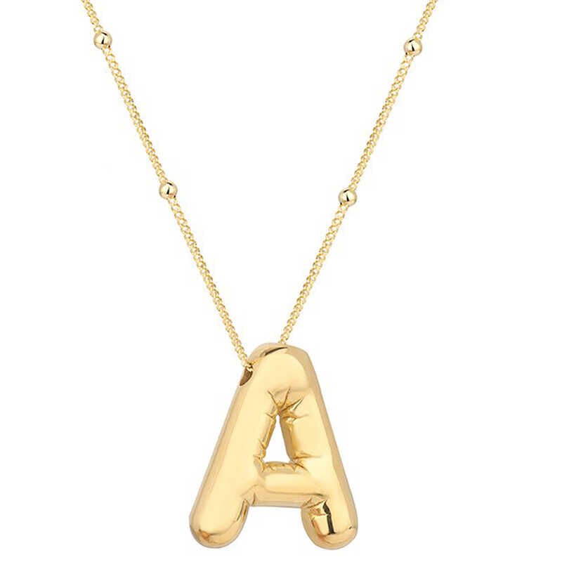 Silver Gold Balloon Letter A Women's Necklace