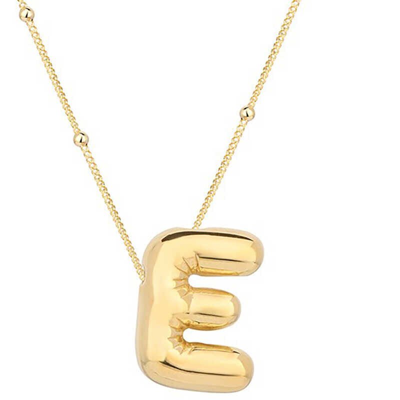 Silver Gold Balloon Letter E Women's Necklace