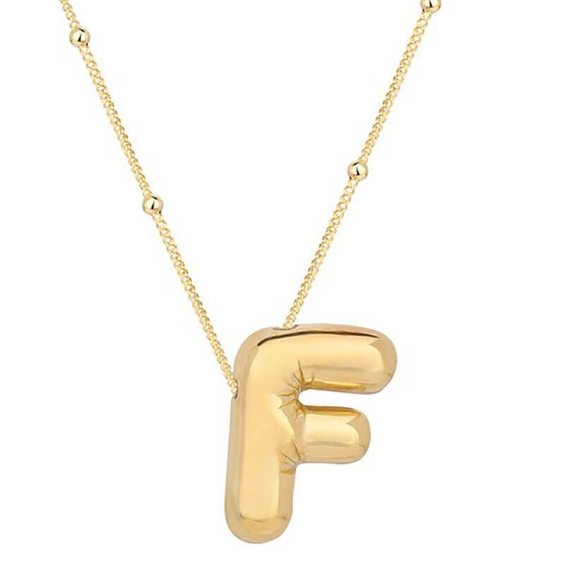 Silver Gold Balloon Letter F Women's Necklace