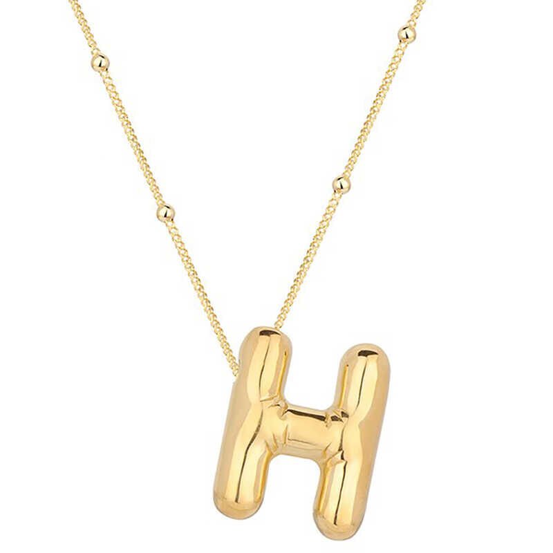 Silver Gold Balloon Letter H Women's Necklace