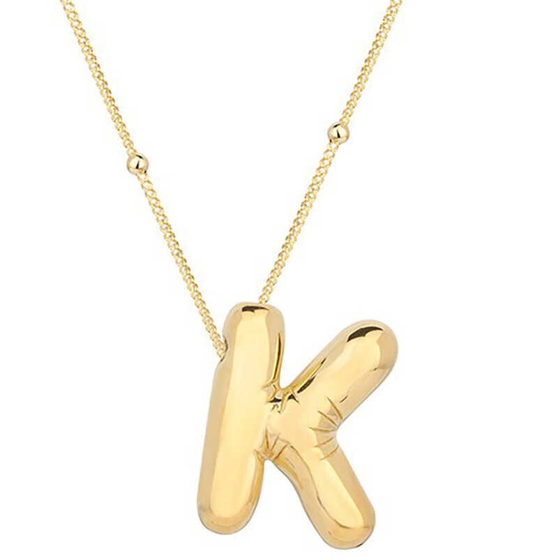 Silver Gold Balloon Letter K Women's Necklace