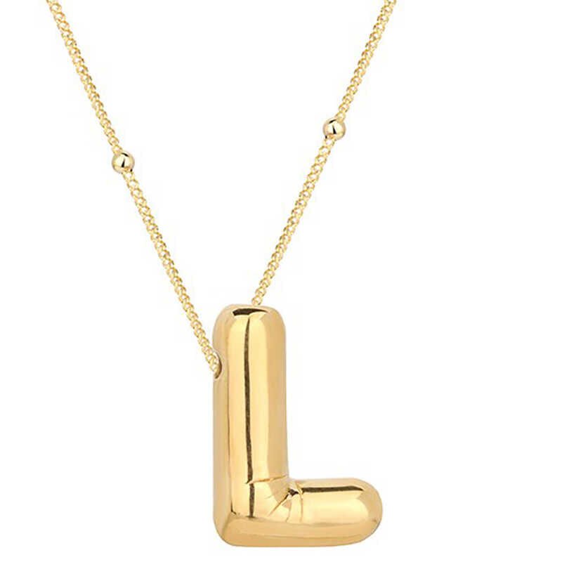 Silver Gold Balloon Letter L Women's Necklace