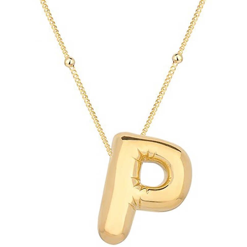 Silver Gold Balloon Letter P Women's Necklace