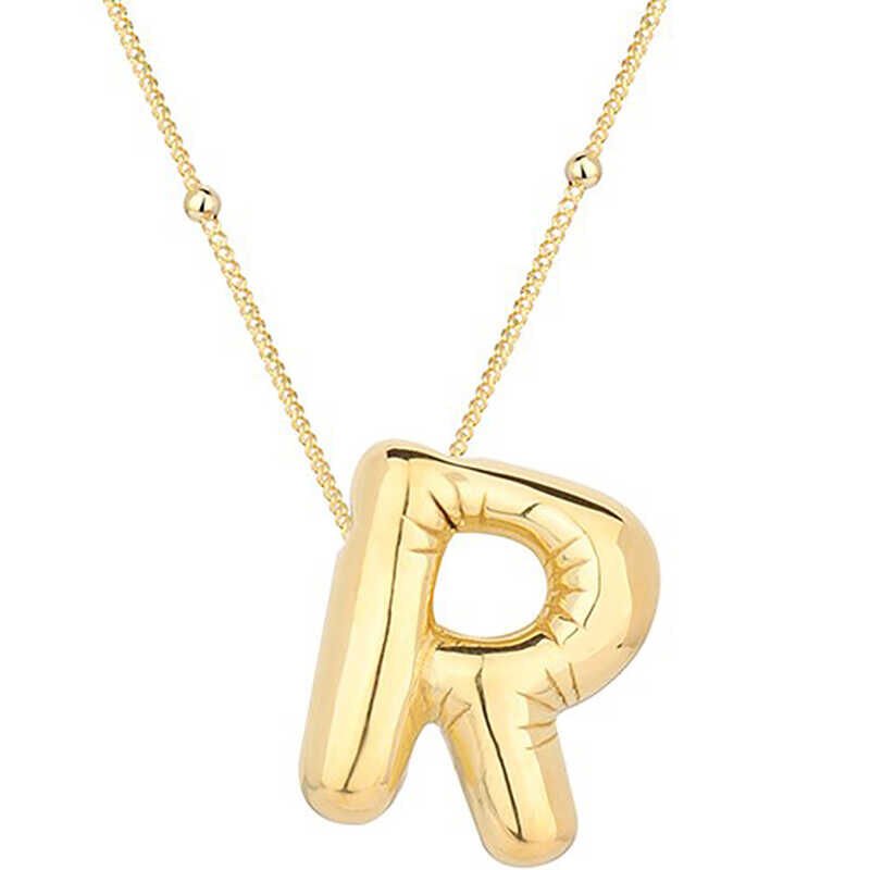 Silver Gold Balloon Letter R Women's Necklace