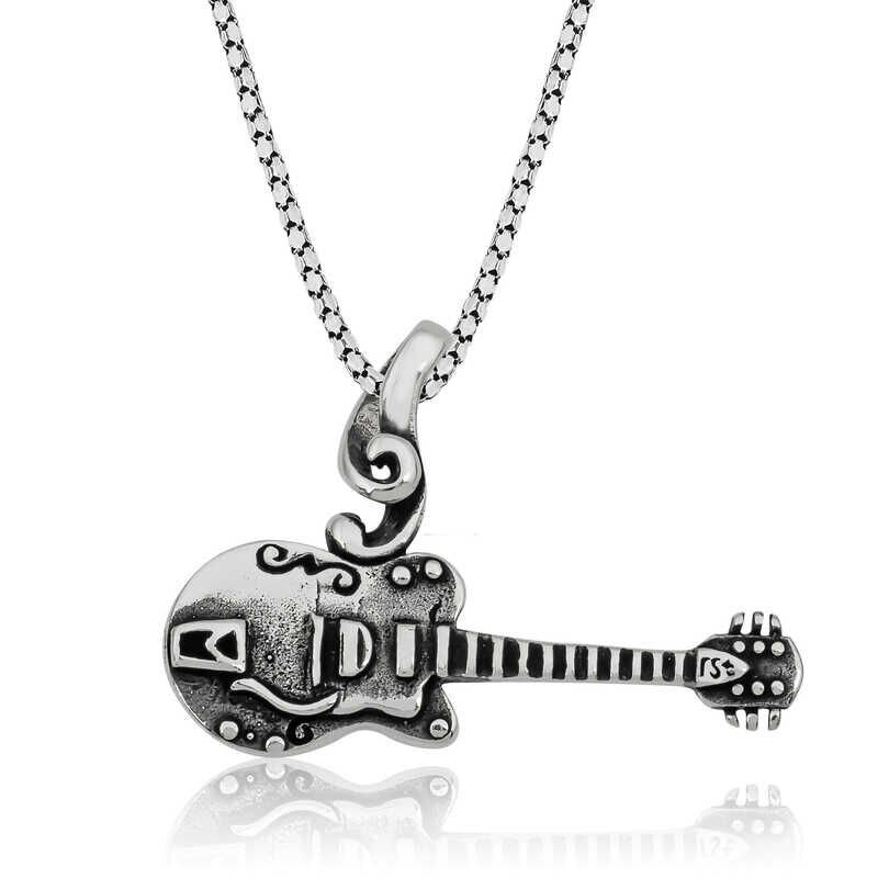 Collar de guitarra de plata