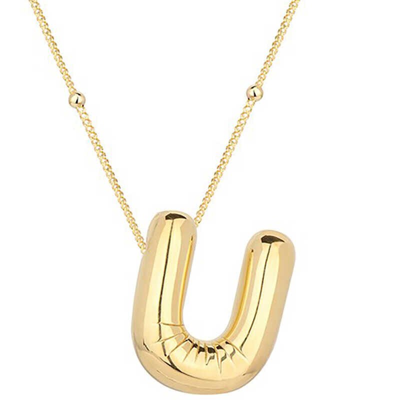 Silver Gold Balloon U Letter Women's Necklace