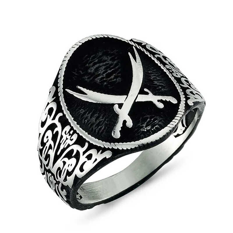 Silver Zulfiqar Sword Motif Men's Ring