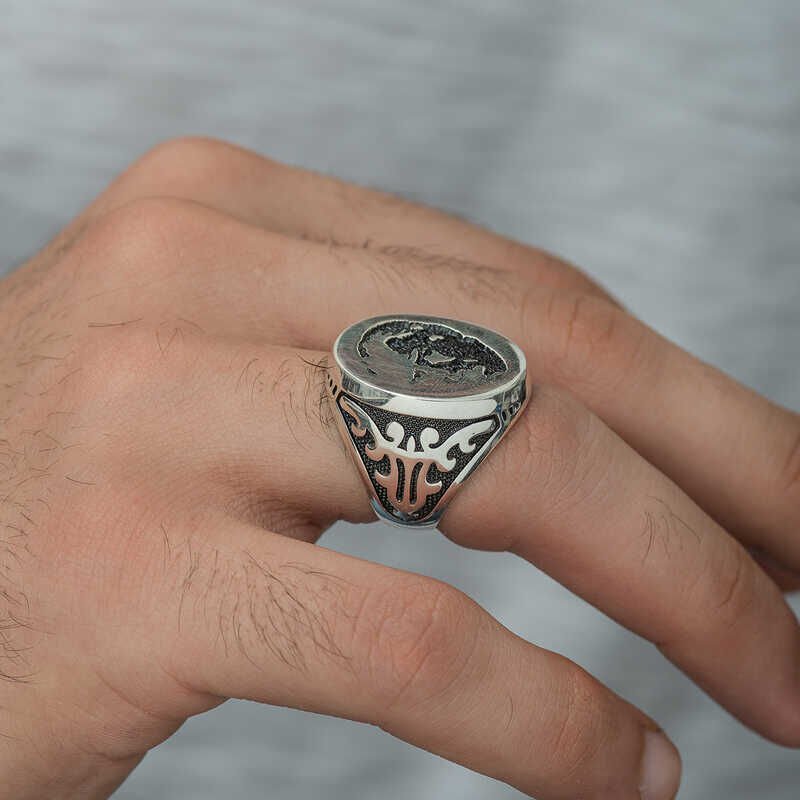 Silver Ataturk Silhouette Men's Ring