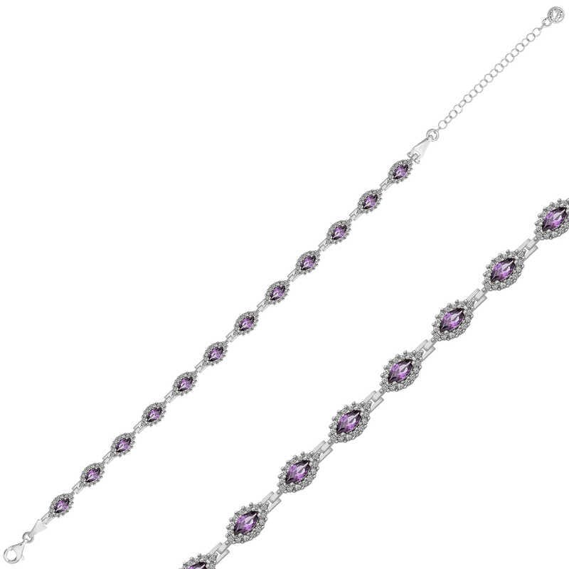 Silver Marquise Waterway Ladies Bracelet