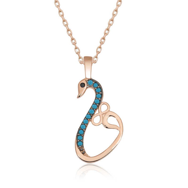 Silver Rose Infinity Women's Swan Necklace