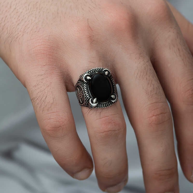 Silver Ottoman Tughra Crest Claw Men's Ring