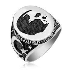 Silver Ataturk Silhouette Men's Ring
