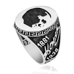 Silver Ataturk Silhouette Men's Ring