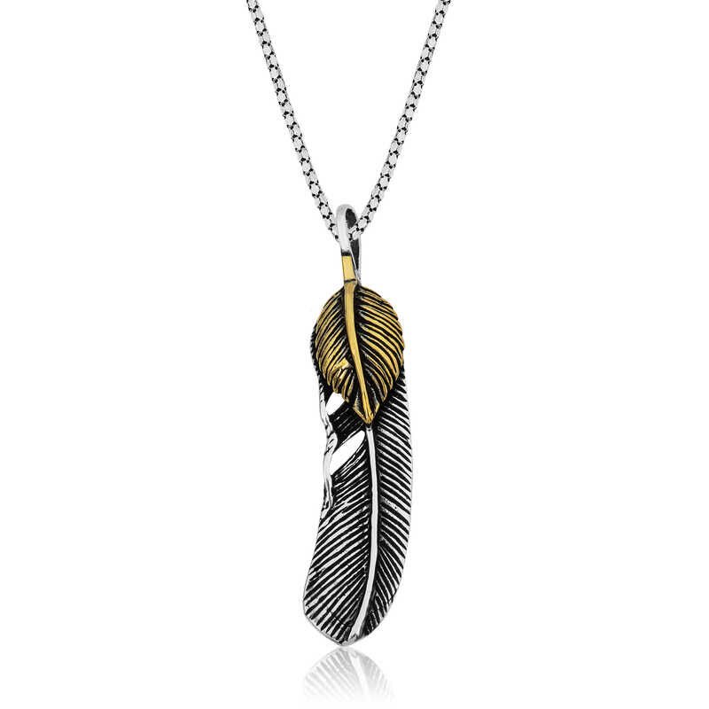 Silver Bird Feather Necklace
