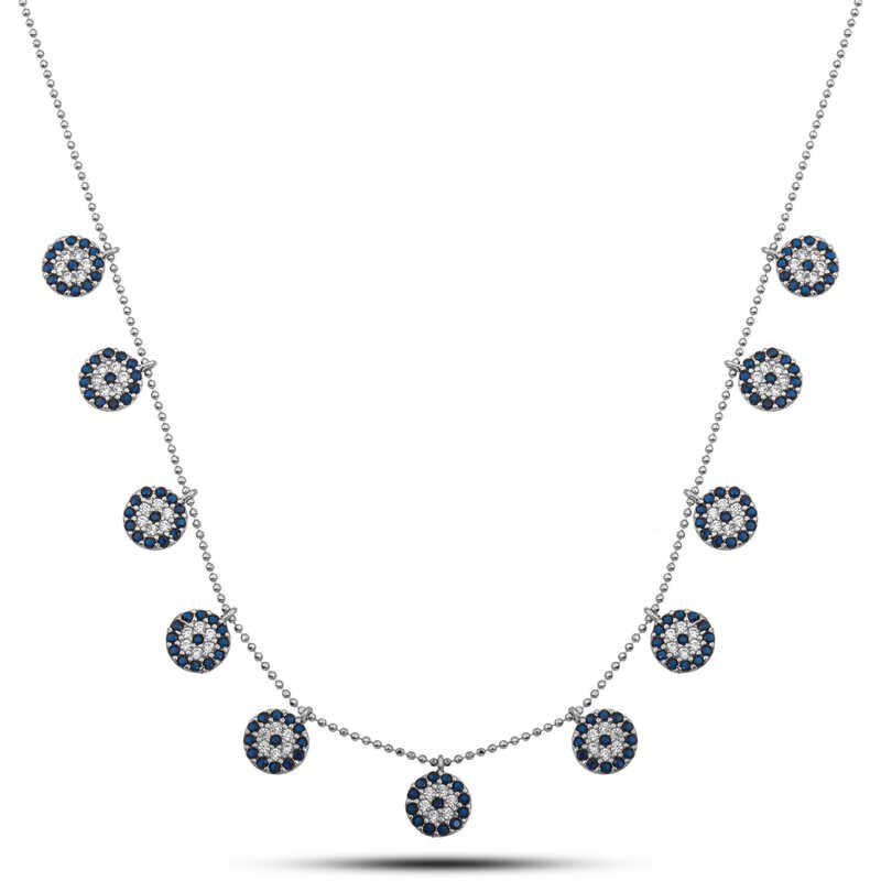 Silver Evil Eye Lucky Women's Necklace