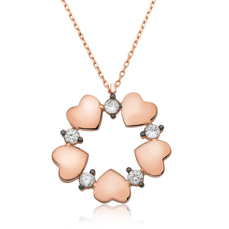 Silver Heart Circle Women's Necklace