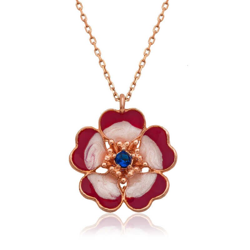 Silver Magnolia Flower Women's Necklace
