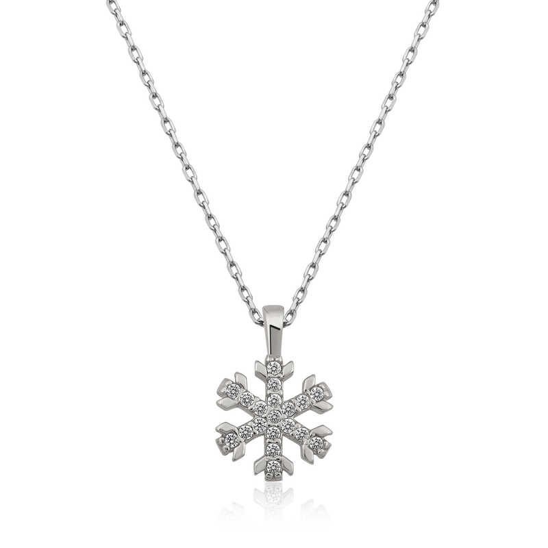 Silver Snowflake Women's Necklace