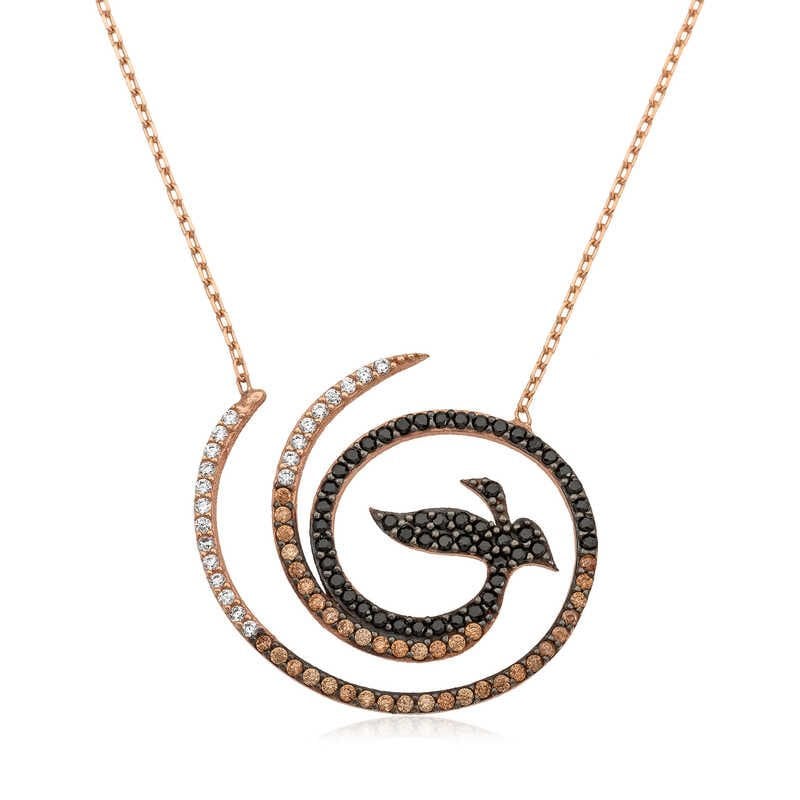 Silver Emerald Phoenix Women's Necklace
