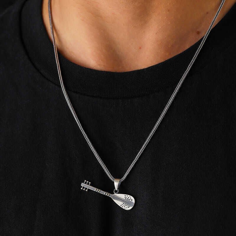 Silver Reed Men's Necklace