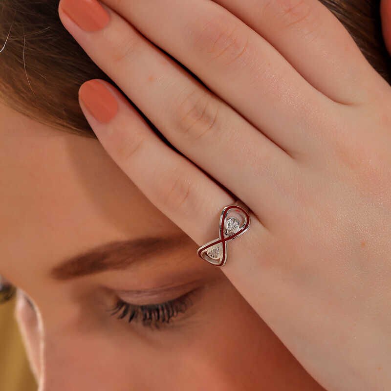 Silver Zircon Stone Infinity Women's Ring