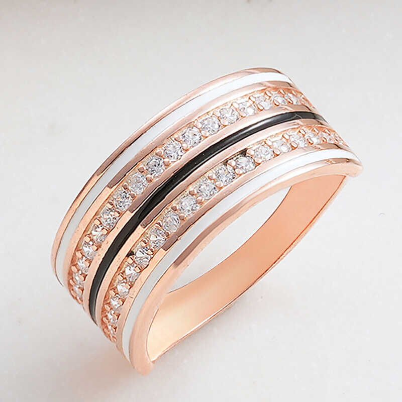 Anillo de plata con circonita rosa para mujer
