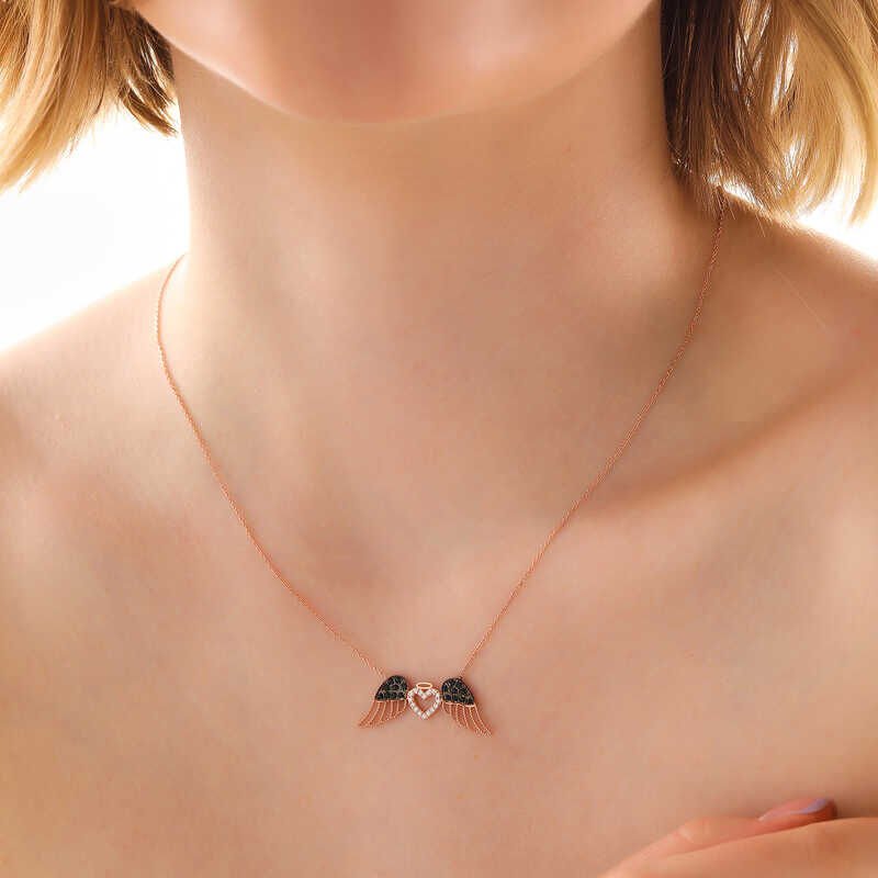 Silver Winged Heart Women's Necklace