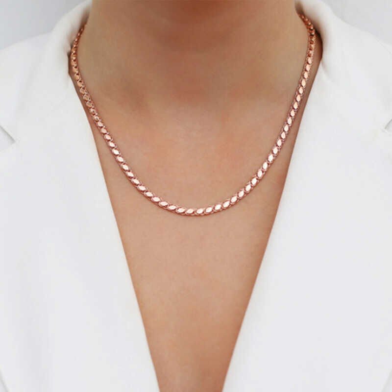 Silver Rose Sequined Barley Chain